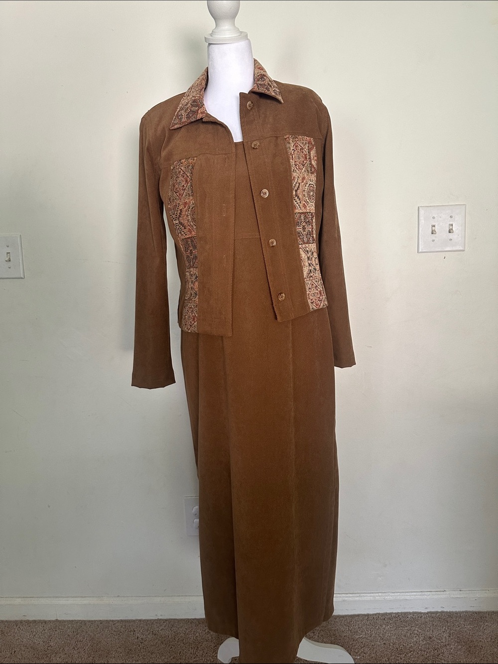 Jessica Howard vintage petite dress with Patterned Panel Jacket Sz 4P